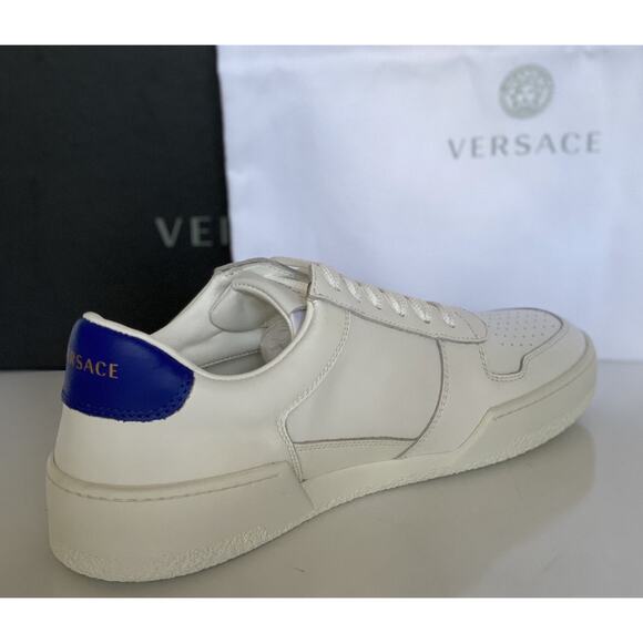 NIB $495 Versace Men\'s White Leather Sneakers 10 US (43 Euro) Italy DSU7843 main image 4